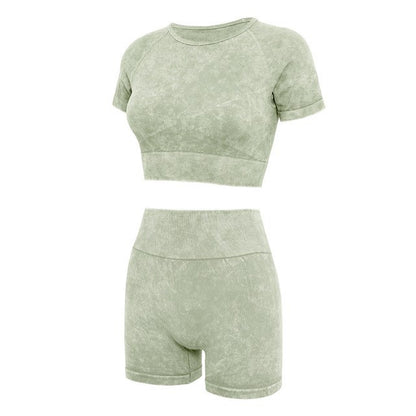 Seamless Cotton Yoga Two-Piece Outfit Set | Comfortable Activewear Style 2025