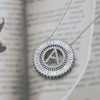 A Z Letter 6mm Imitation Pearls Necklace For Women