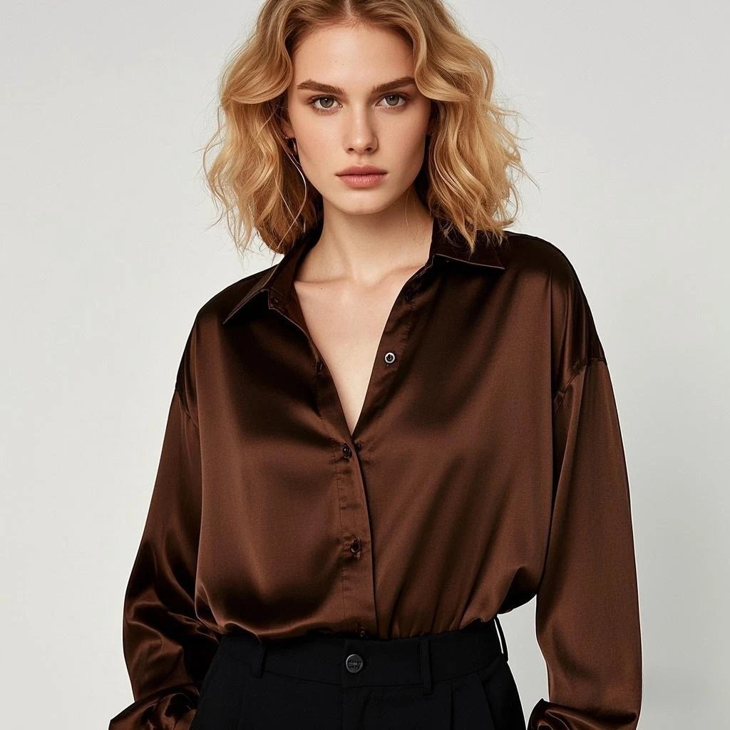 Sophisticated Professionalism: Elegant Plus-Size Autumn-Winter Blouse