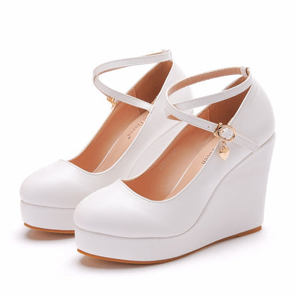 Crystal Queen Platform Wedge Pumps | Elegant High-Heel Wedge Shoes for Women