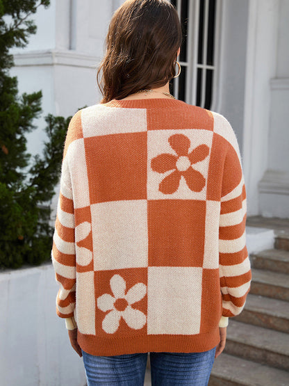 Round Neck Warm Sweater for Women – Casual Pullover, Cozy Japanese & Korean Winter Outfit