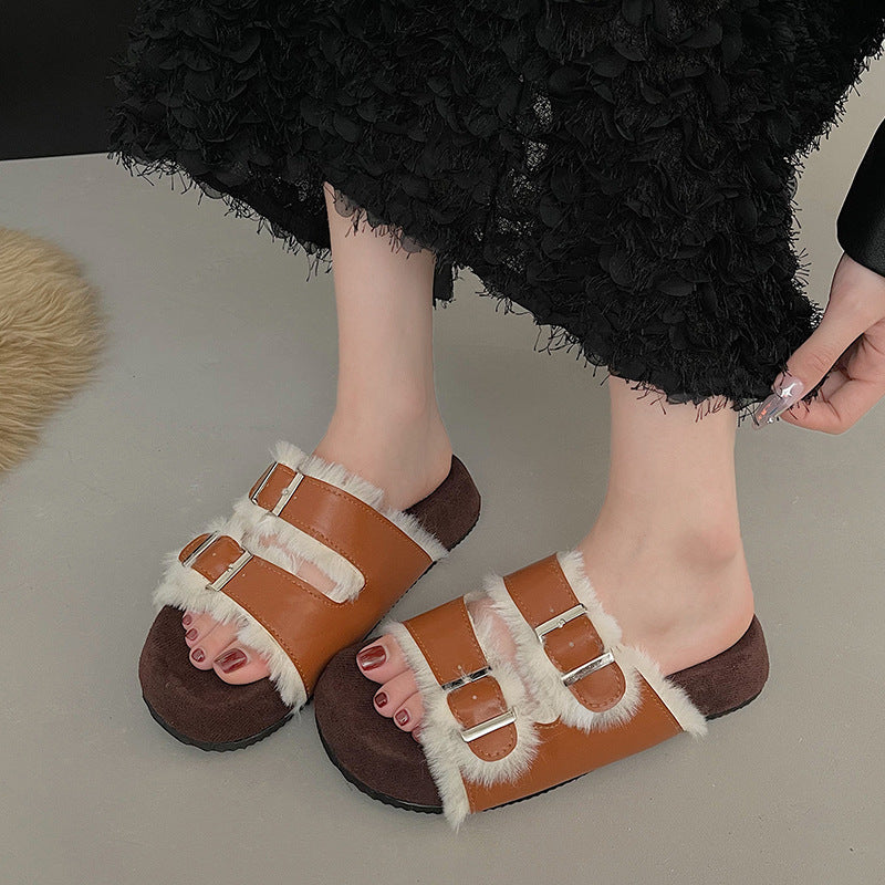 Casual Anti Slip Belt Buckle Women Slippers