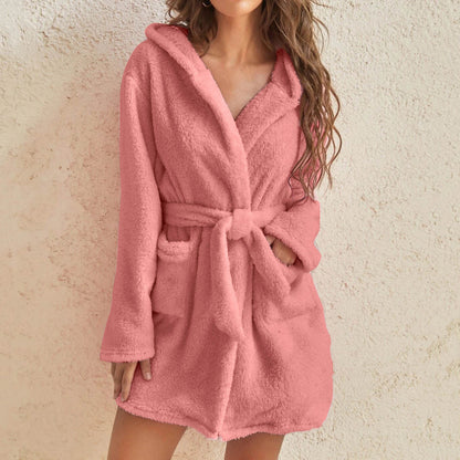Coral Velvet Winter Nightgown – Cute Duck Warm Pajamas for Women