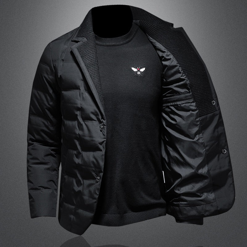 Winter Woolen Jacket For Men Thick And Stylish Autumn Outerwear With Patch Pockets