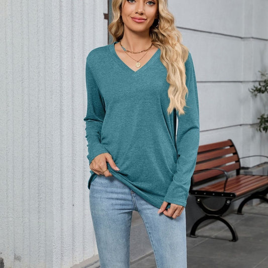 V-Neck Solid Pullover – Effortless Urban Elegance