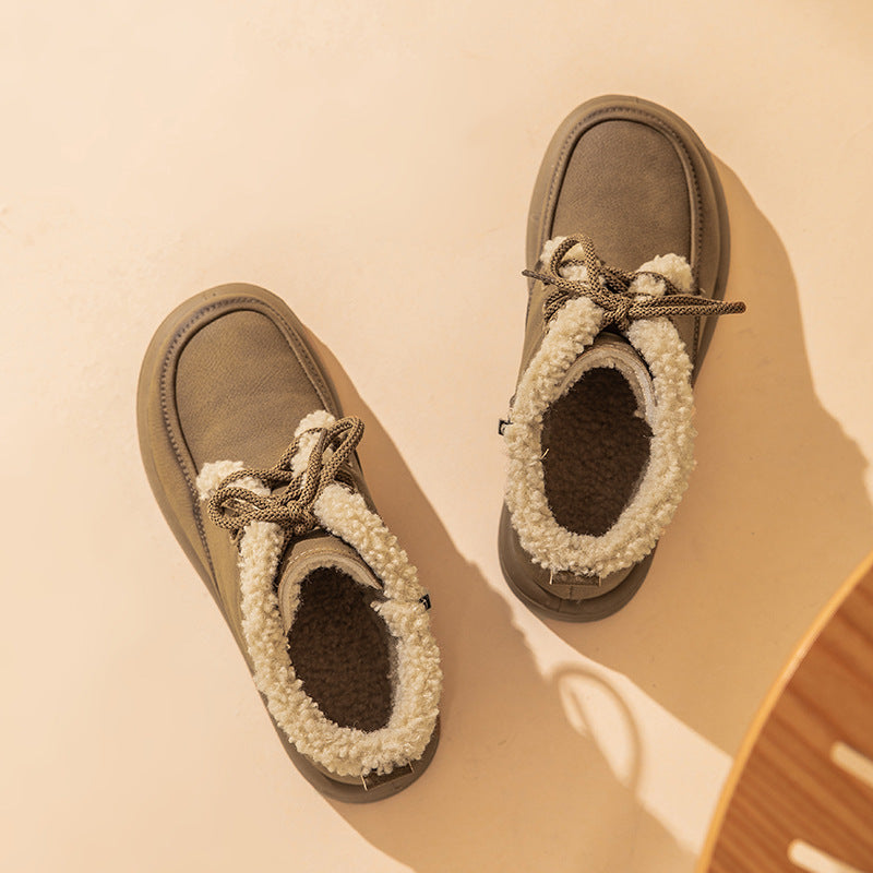 Stars Printed Flat Sole Plush Winter Snow Boots