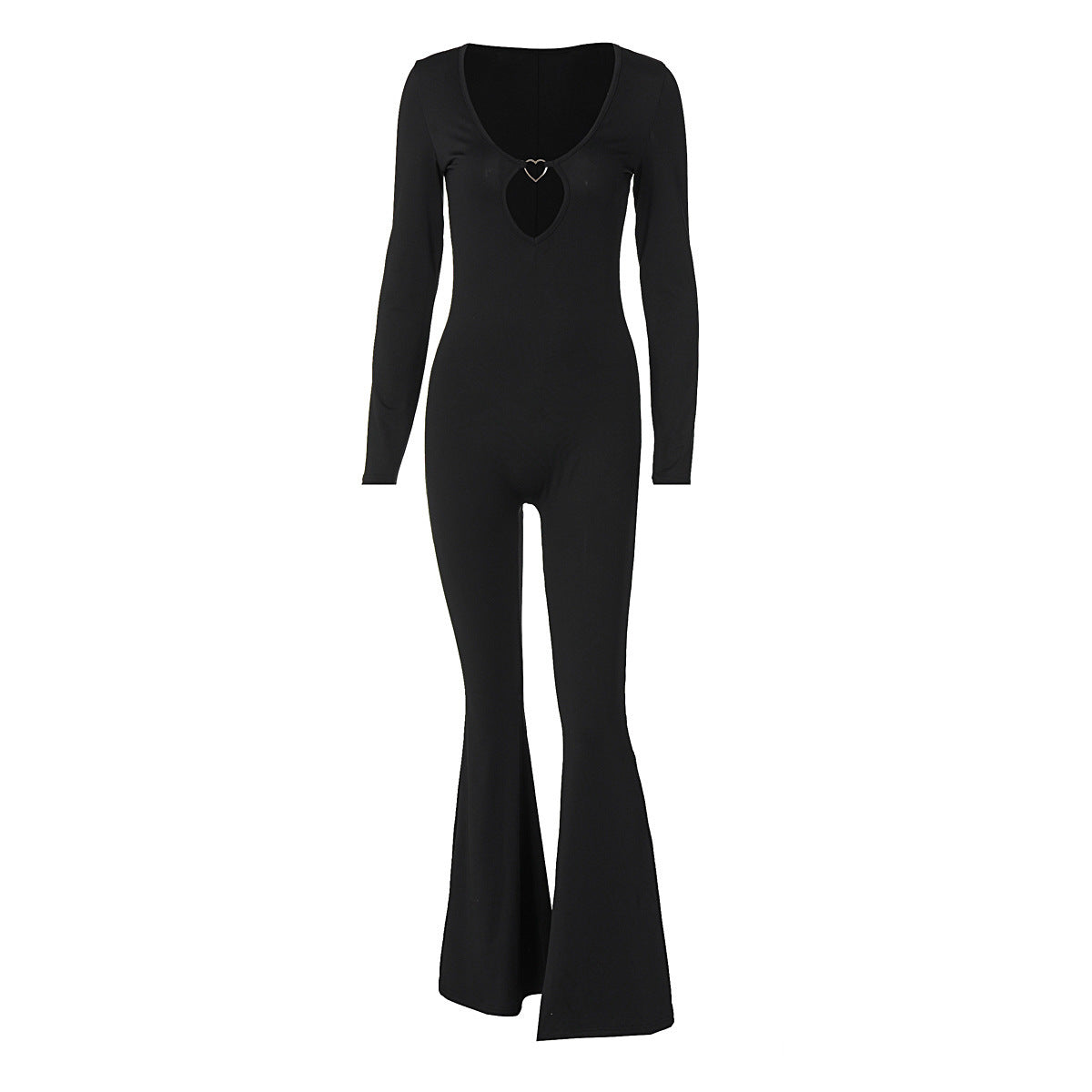 Office Style Fashion Black One Piece V Neck Women Jumpsuit Romper