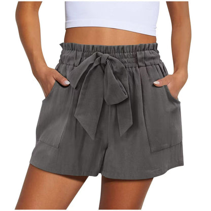 Cotton-Linen Blend Mid-Thigh Shorts Women – Casual Summer Outfit