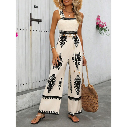 Bohemian Wide-Leg One-Piece Jumpsuit for Women – Breezy Summer & Beach Outfit