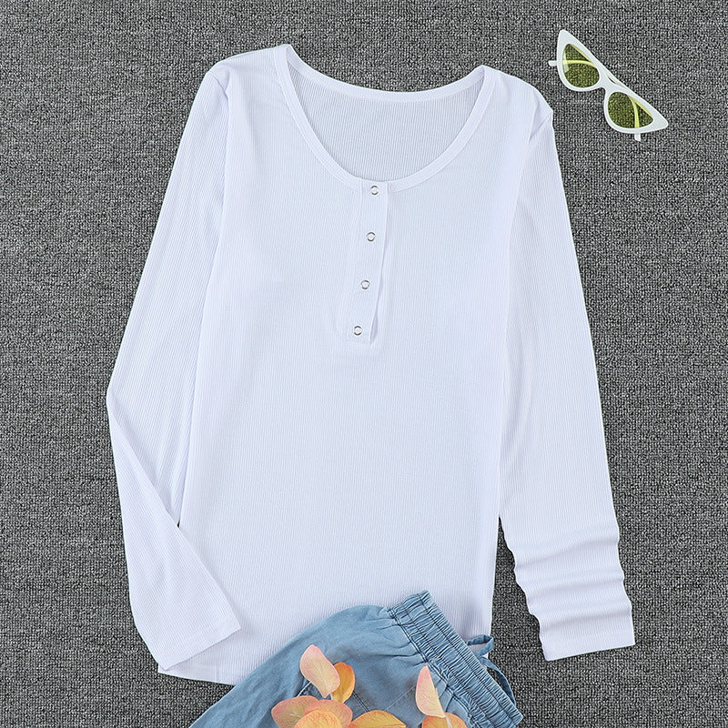 Chic Half-Cardigan Pullover Sweater with Buckle Detail