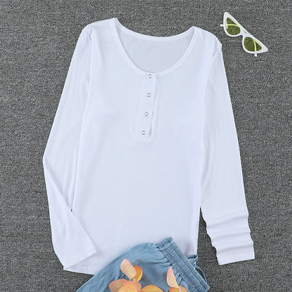 Chic Half-Cardigan Pullover Sweater with Buckle Detail