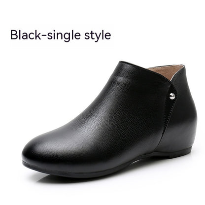 Back Zipper Closure Elegant Brushed Leather Summer Shoes For Women