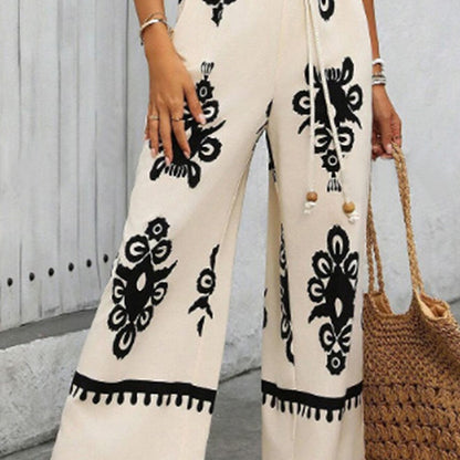 Bohemian Wide-Leg One-Piece Jumpsuit for Women – Breezy Summer & Beach Outfit