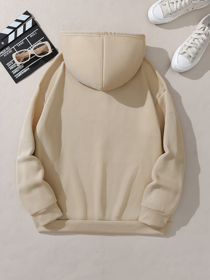 Plus Size CRAZY Print Hoodie – Women’s Casual Pullover Sweatshirt with Kangaroo Pocket for Fall/Winter