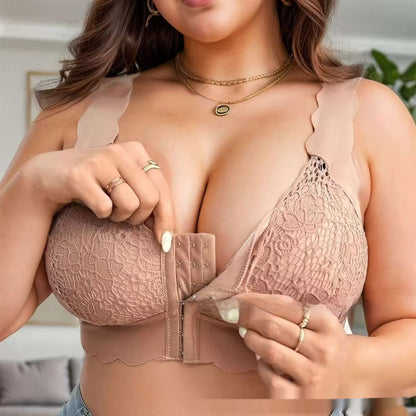 Simply Style Plus Size Breathable Front Buckle Thin Women Bras