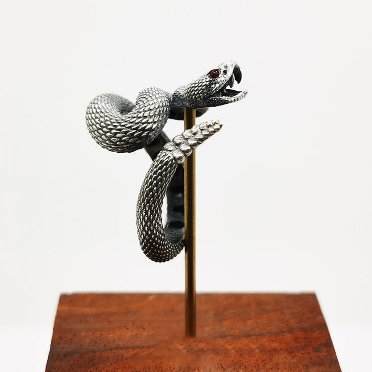 Rattlesnake Adjustable Rings – Vintage Snake Jewelry for Men & Women, Statement Fashion Rings