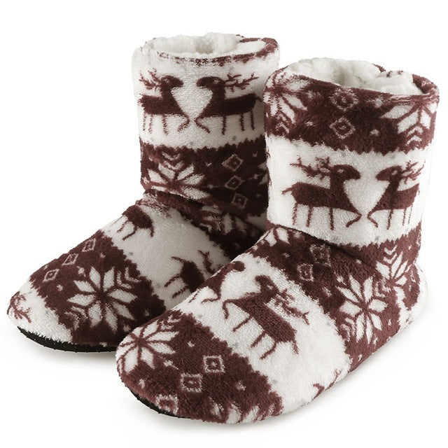 Winter Fur Slippers for Women – Cozy Indoor Holiday Footwear