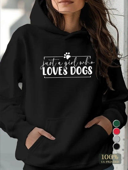 Girl Loves Dogs Women's Hoodie – Comfort Fit Pullover