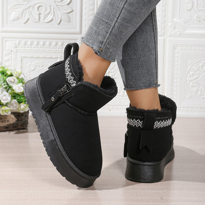 Pretty Warm Suede Ladies Snow Boots