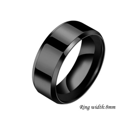 Niche Stainless Steel Couple Rings – Minimalist Unisex Bands in Multiple Finishes, Geometric Jewelry