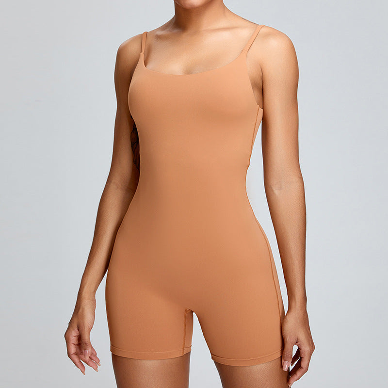 Solid Color Yoga Jumpsuit for Women – Sleek One-Piece for Gym, Pilates & Athleisure