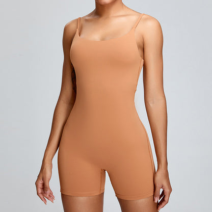 Solid Color Yoga Jumpsuit for Women – Sleek One-Piece for Gym, Pilates & Athleisure