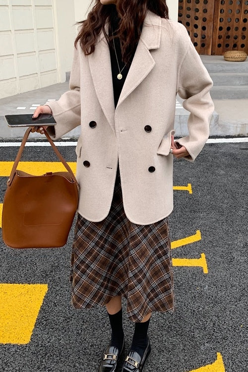 Short Double-Sided Cashmere Coat – Coats Outfits Women & Elegant Winter Layering