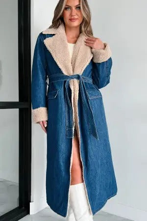 Denim Blue Trench Coat – Trench Coats Women Outfit Casual Winter & Street Style Outfits