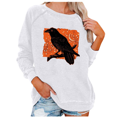 Halloween Graphic Sweatshirt for Women – Loose Casual Printed Pullover Top