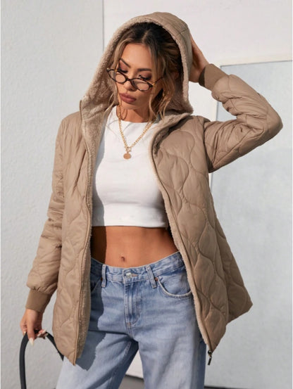 Casual Quilted Loose Hooded Padded Coat – Puffer Jackets for Women Winter & Cozy Outfits