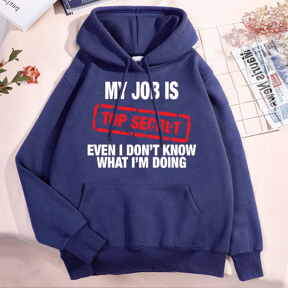 Top Secret Funny Winter Clothing Graphic Hoodies