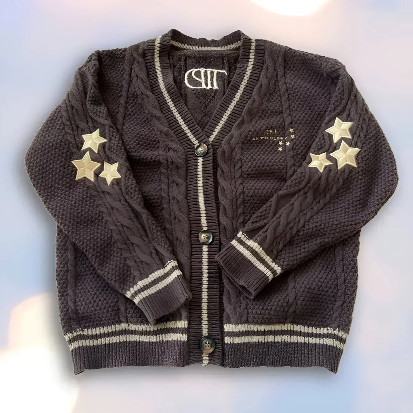 Star Embroidered Loose Cardigans