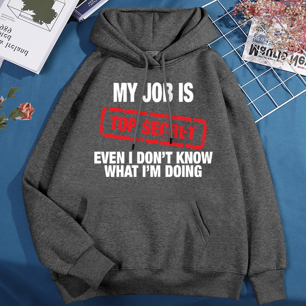 Top Secret Funny Winter Clothing Graphic Hoodies