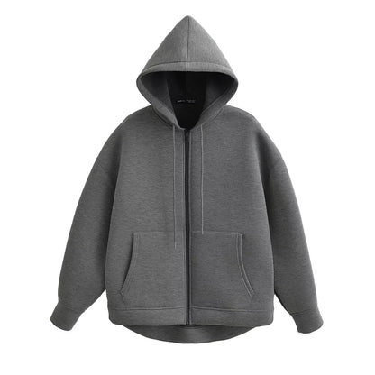 Cool Pretty Soft Hooded Straight Zipper Closure Warm Hoodies