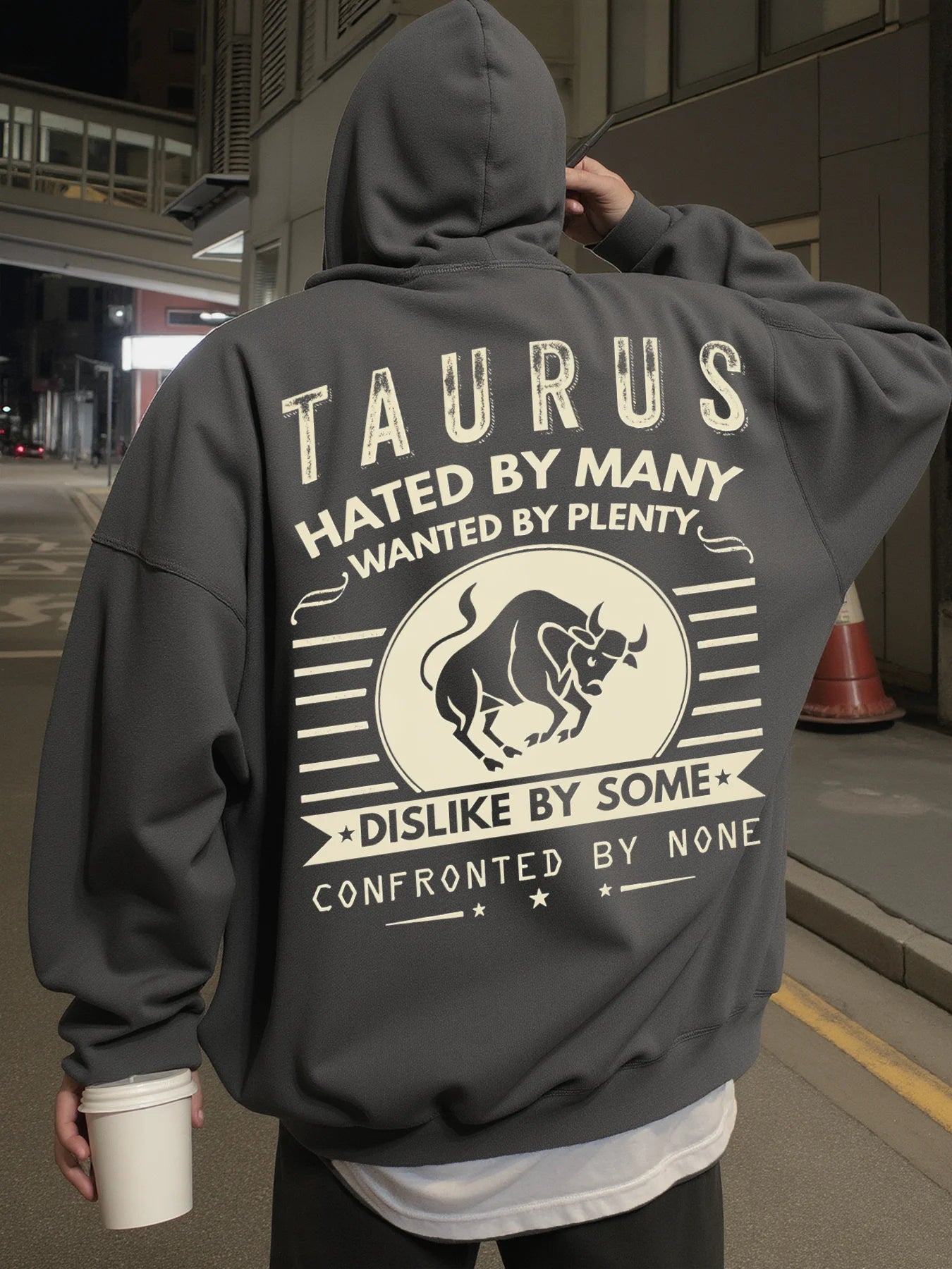 Taurus Zodiac Men’s Hoodie – Cotton Streetwear Pullover for Spring, Autumn & Winter