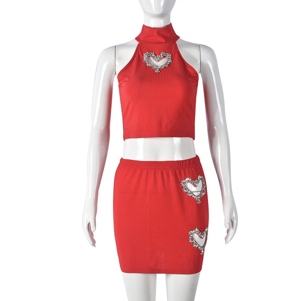 Trendy Vest and Short Skirt Set for Women