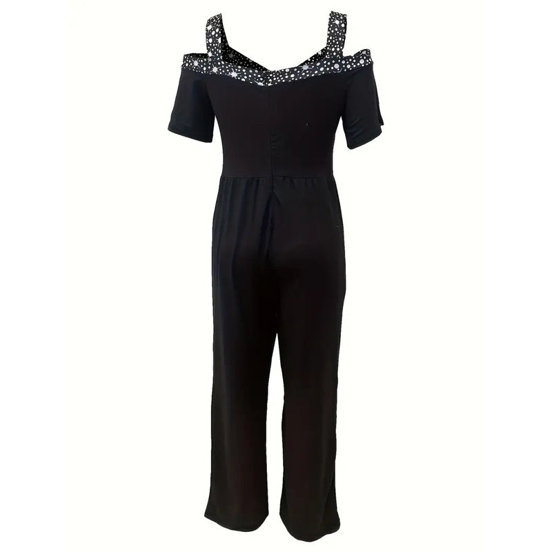 Elegant Rose Detail Jumpsuit Stylish One Piece Clubwear For Women