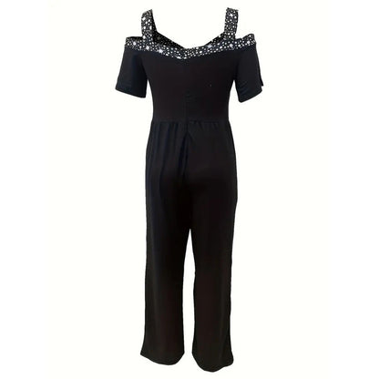 Elegant Rose Detail Jumpsuit Stylish One Piece Clubwear For Women