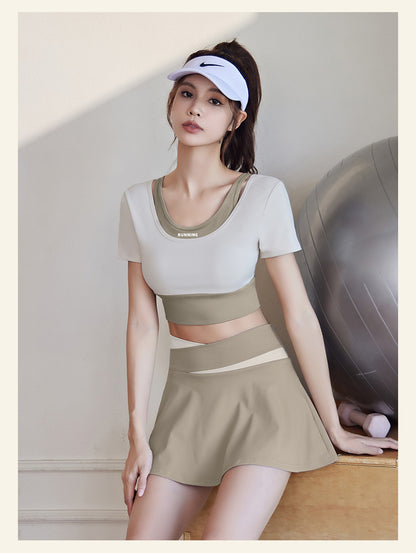 Skorts Quick Drying Fitness Skirt Built In Shorts Active Trend