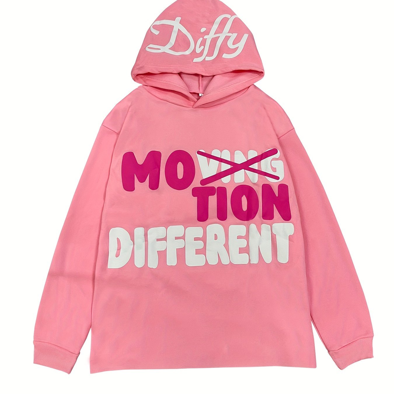 Y2K Oversized Men's Hoodie – Geometric Alphabet Print Pullover for Fall/Winter Streetwear Style