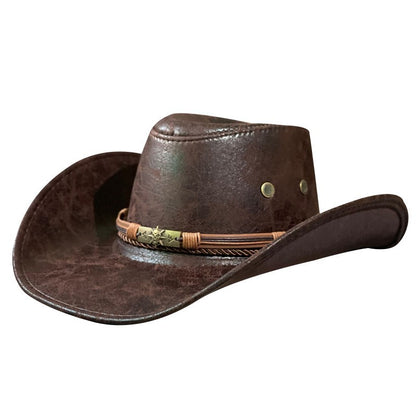 Retro Style Sheriff Star Rosette Western Hat