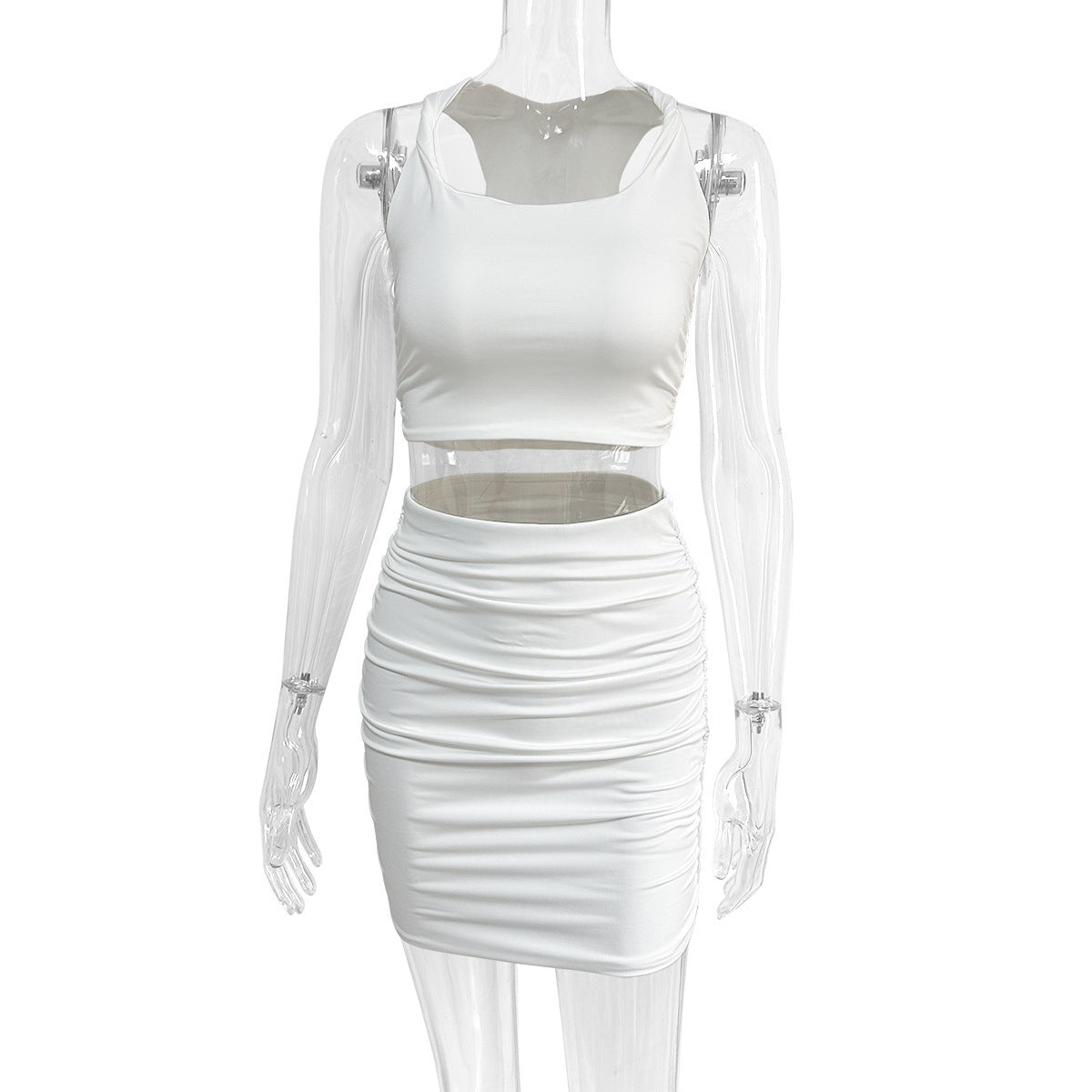 Sleeveless Top & Pleated Hip Skirt Two-Piece Outfit Set | Elegant Summer Vibes Style 2025