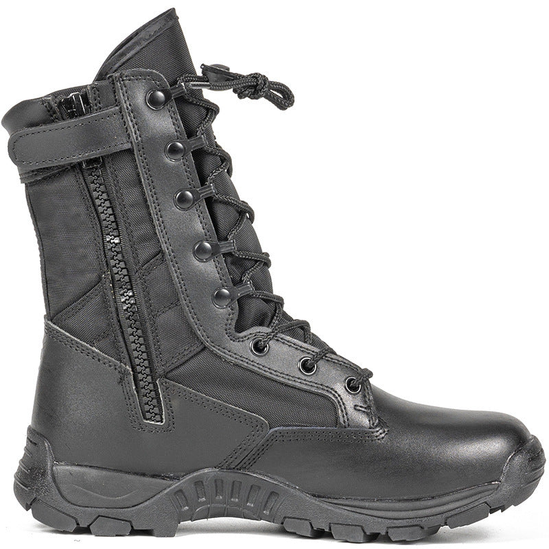 Unisex High-Top Combat Boots in Black & Green | Tactical Outdoor Running, Hiking & Cycling Boots