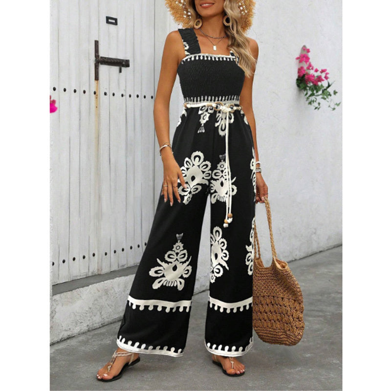 Bohemian Wide-Leg One-Piece Jumpsuit for Women – Breezy Summer & Beach Outfit