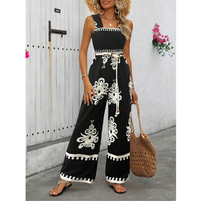 Bohemian Wide-Leg One-Piece Jumpsuit for Women – Breezy Summer & Beach Outfit