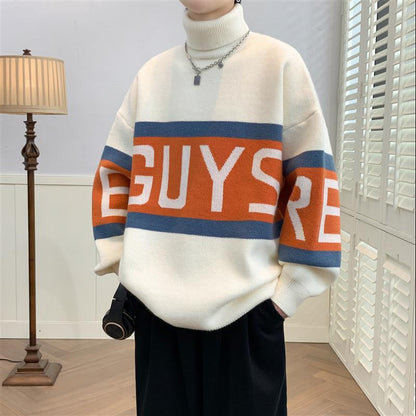 Unisex Thick Turtleneck Pullover – Casual American Style Sweater