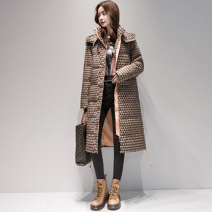 Womens Cotton Padded Long Over Knee Parka Coats