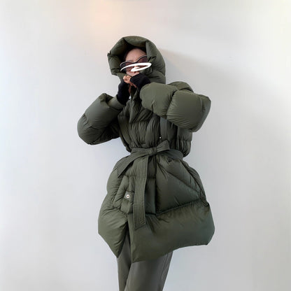 New Winter Fashion Hooded Floral Warm Parka