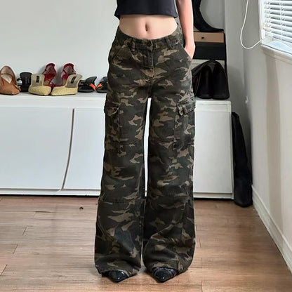 New Camouflage Style Women Loose Jeans