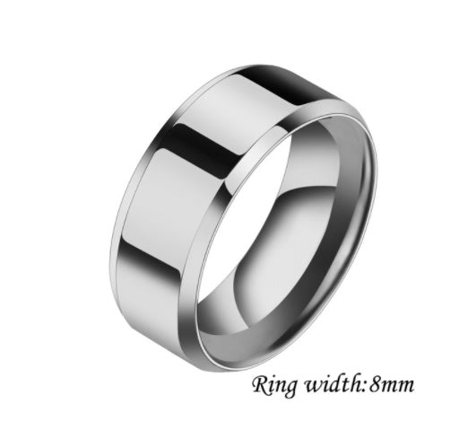 Niche Stainless Steel Couple Rings – Minimalist Unisex Bands in Multiple Finishes, Geometric Jewelry